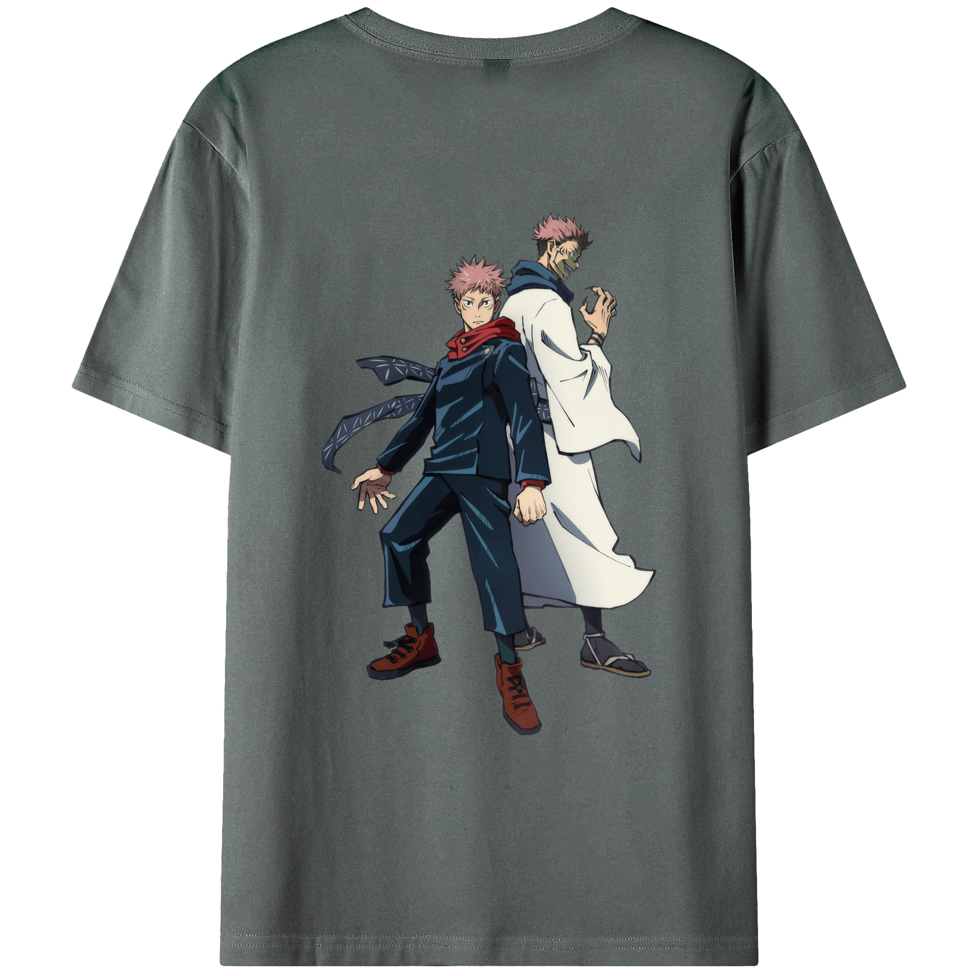 （画像用） 呪術廻戦 Jujutsu Kaisen 綿100％ メンズ半袖Tシャツ（バックプリント） 通気性